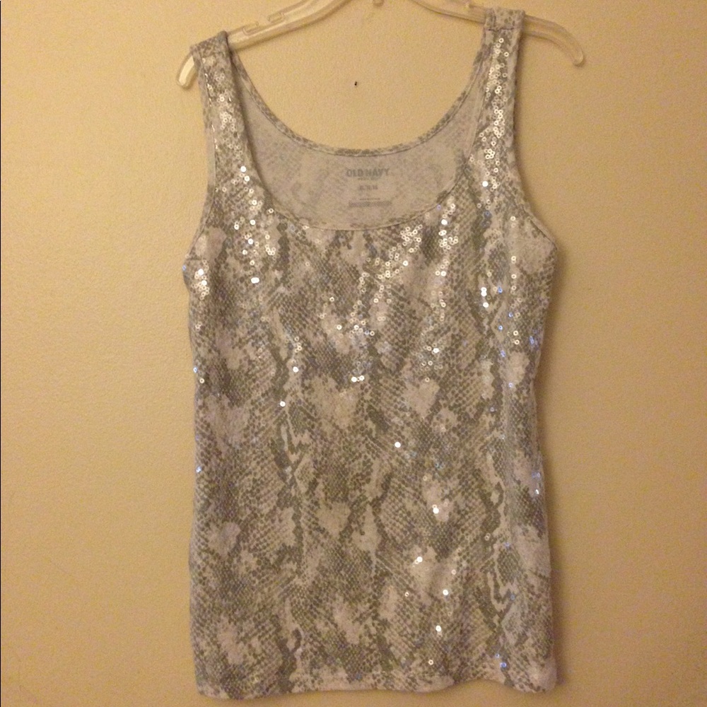 Gray and White Snakeprint Tank Top XL